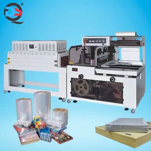 Automatic L-Sealer Machine with SC Packaging Logo and Shrinked Products